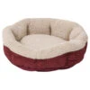 Aspen Pet Self Warming Oval Lounger Red & Cream 19" -Quality Pet Supply Store aspen pet self warming oval lounger red cream 19