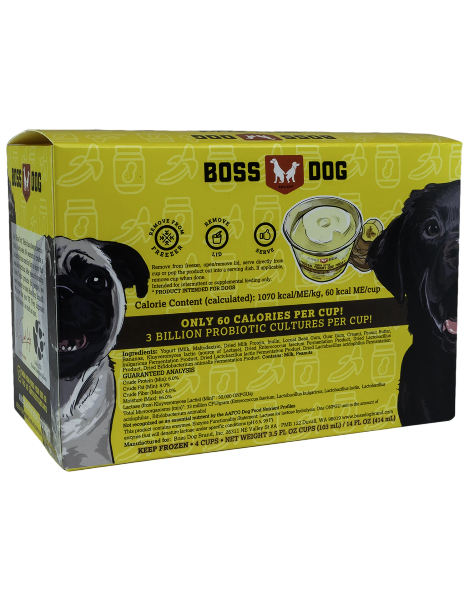 Boss Dog Frozen - Yogurt Peanut Butter & Banana 4PK/104ML 4 Boss Dog Frozen - Yogurt Peanut Butter & Banana 4PK/104ML - Image 2
