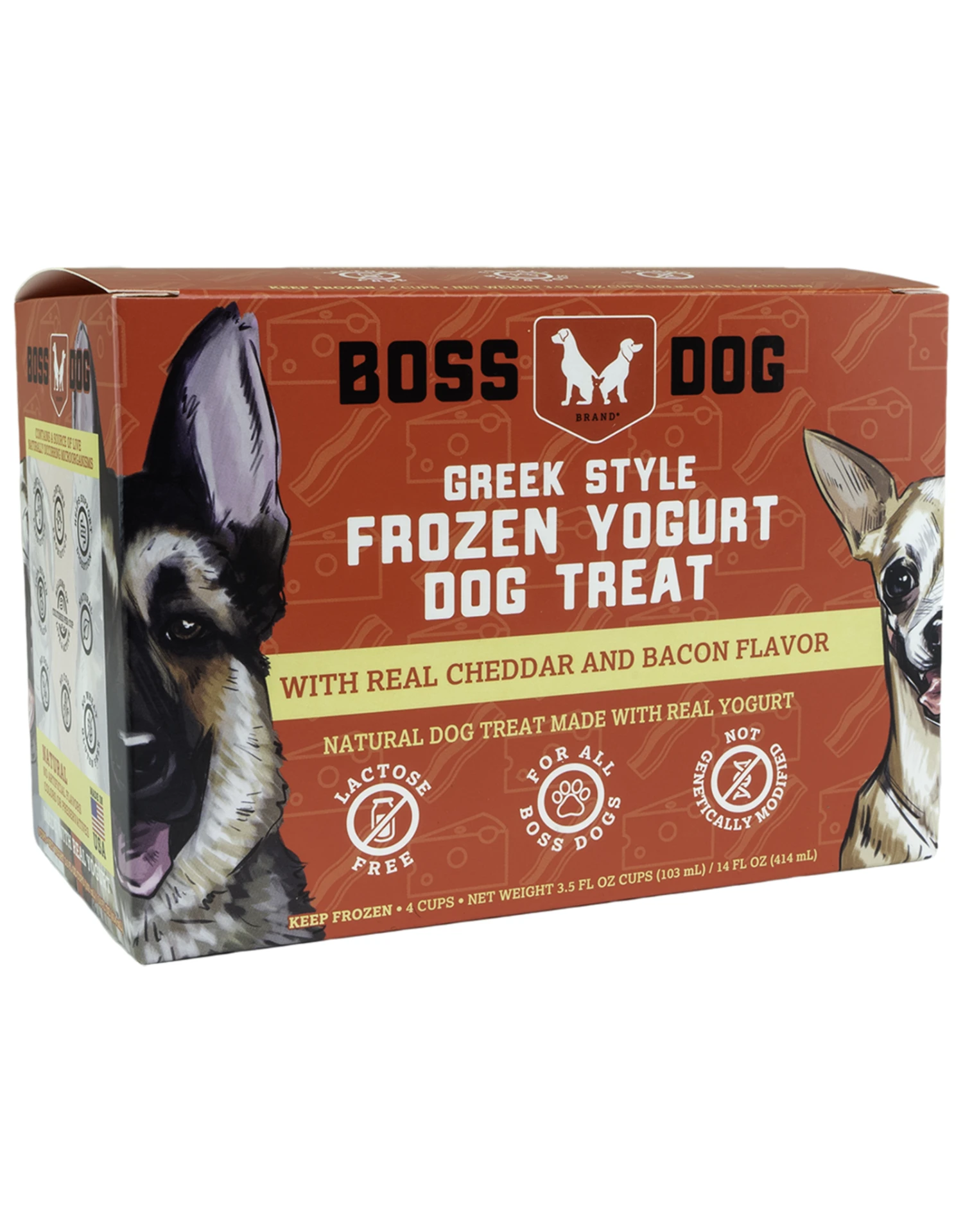 Boss Dog Frozen - Yogurt Real Cheddar & Bacon 4PK/104ML