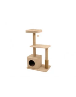 Budz Cat Tree Soho Medium With Condo BEIGE 23.5"x15.7"x40.4"