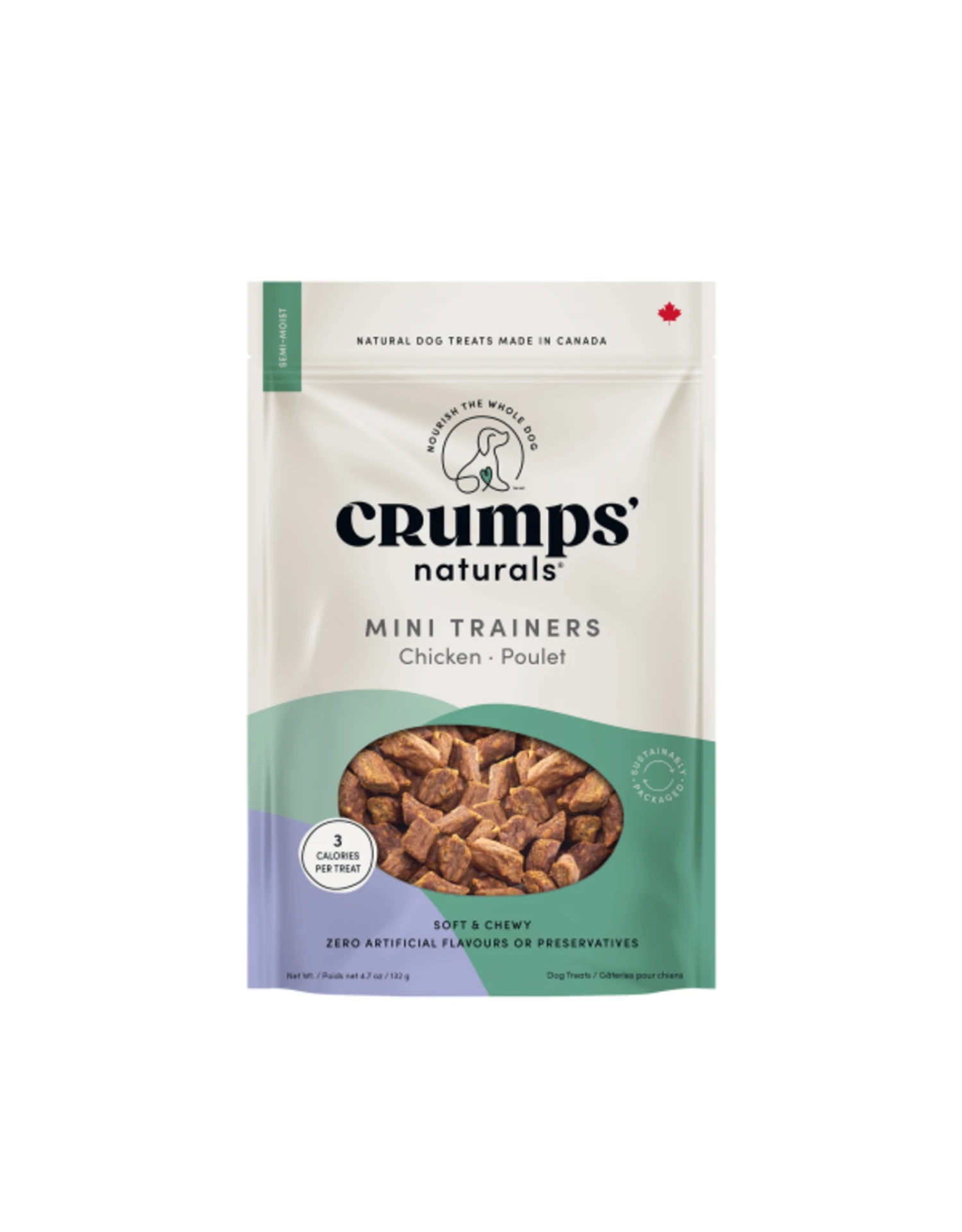 Crumps' Naturals Dog Mini Trainers Semi-moist Chicken 300g 3 Crumps' Naturals Dog Mini Trainers Semi-moist Chicken 300g