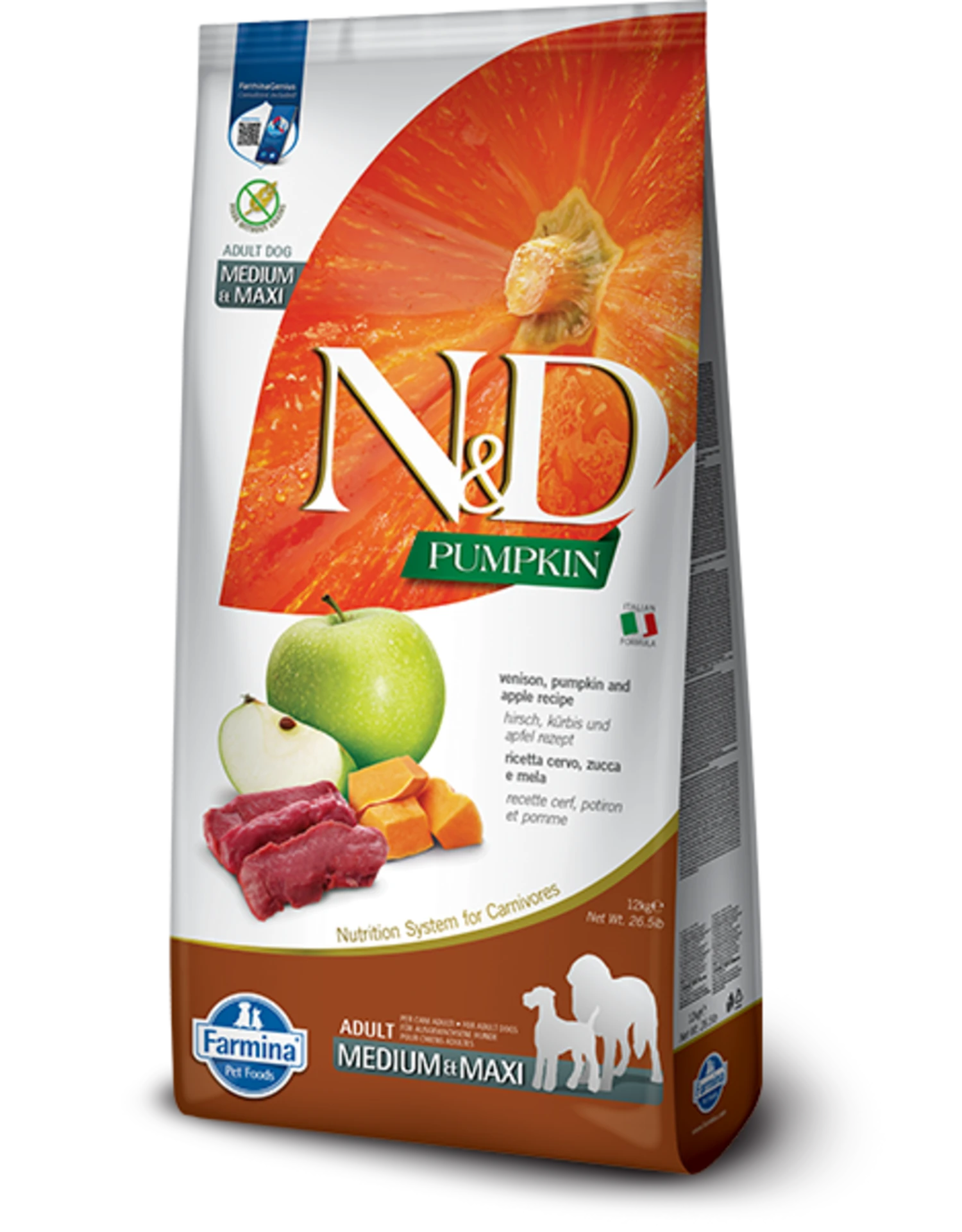 Farmina ND PUMPKIN Dog Venison And Apple AD MED-MAXI 12kg 3 Farmina ND PUMPKIN Dog Venison And Apple AD MED-MAXI 12kg