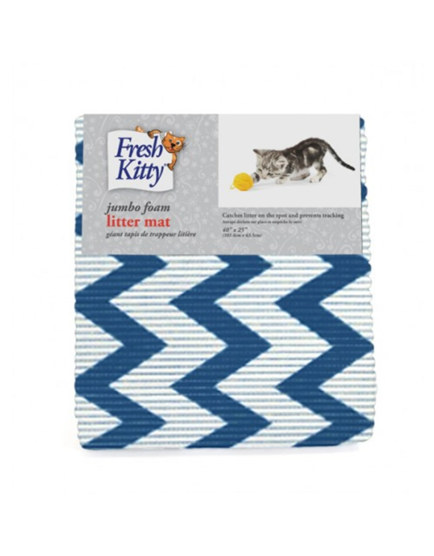Fresh Kitty Foam Litter Mat 40" X 25"blue Chevron 3 Fresh Kitty Foam Litter Mat 40" X 25"blue Chevron