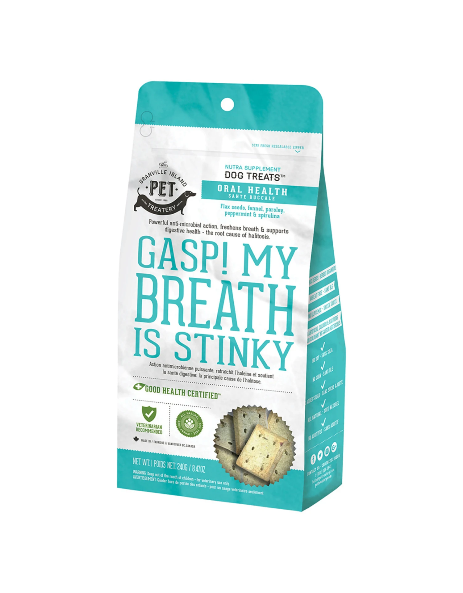 Granville Island Pet Gasp! My Breath Is Stinky 240GM 3 Granville Island Pet Gasp! My Breath Is Stinky 240GM