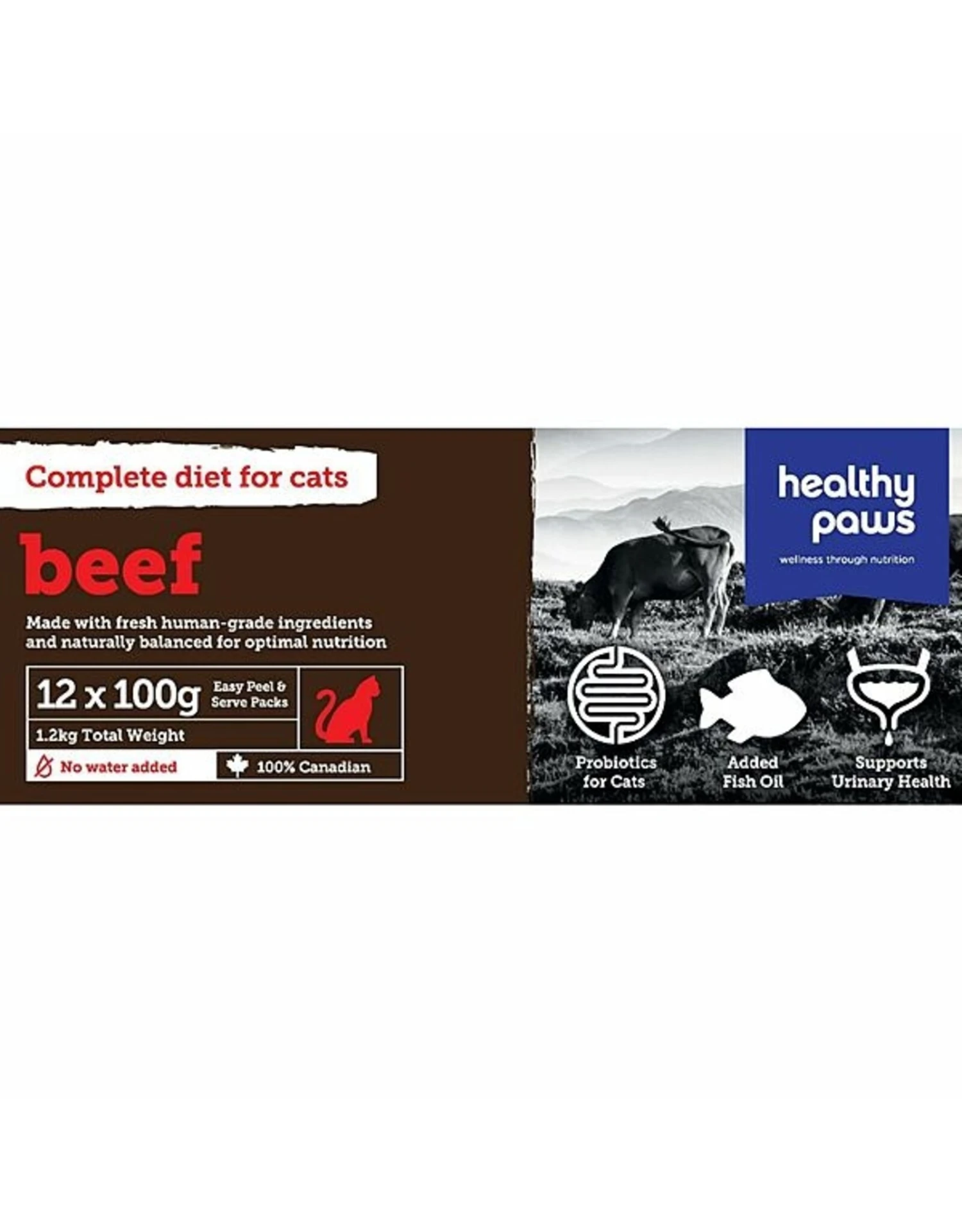 Healthy Paws Complete Dinner Beef 12/100g - Cat 3 Healthy Paws Complete Dinner Beef 12/100g - Cat
