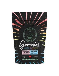Hemp & Body Co. All-Natural Fruit Flavoured Gummies 750MG