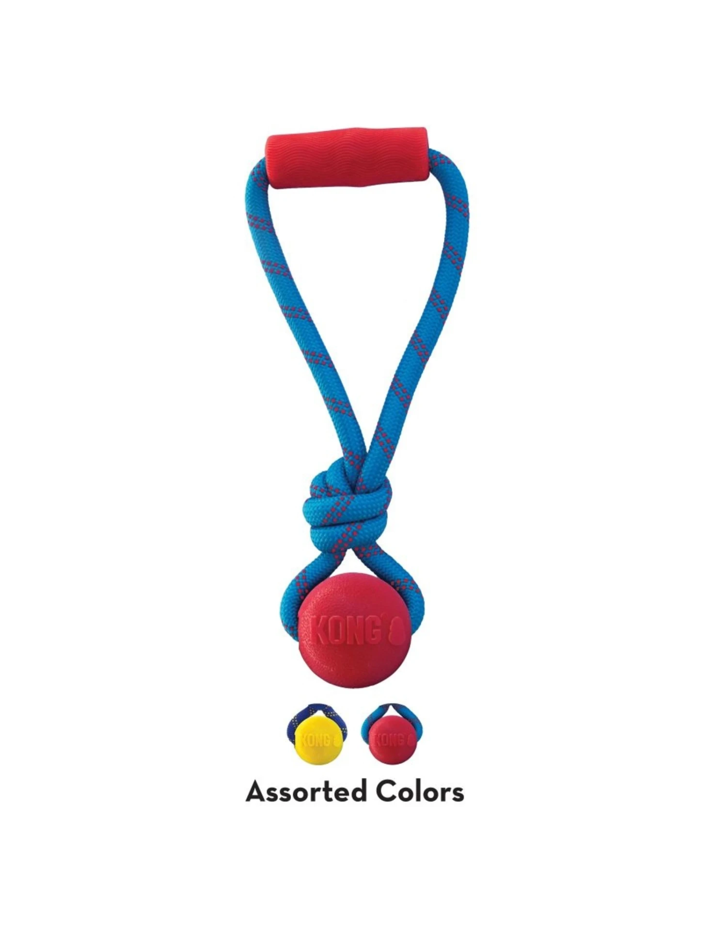 Kong Jaxx Brights Tug W/Ball Assorted Med 4 Kong Jaxx Brights Tug W/Ball Assorted Med - Image 2