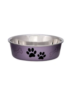 Loving Pets Bella Bowls Metallic Grape Medium