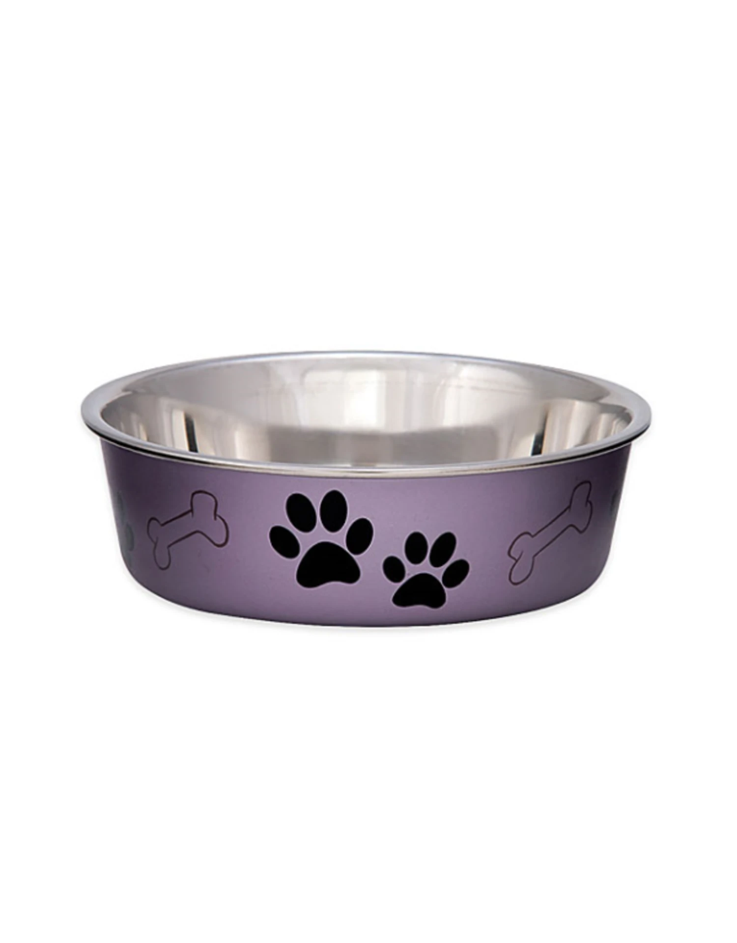 Loving Pets Bella Bowls Metallic Grape Medium 3 Loving Pets Bella Bowls Metallic Grape Medium