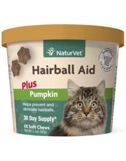 NaturVet Soft Chew Hairball Plus Pumpkin 60CT / Cat