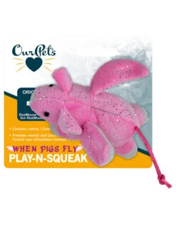 OurPet's Company Play N Squeak Plush When Pigs Fly - Catnip