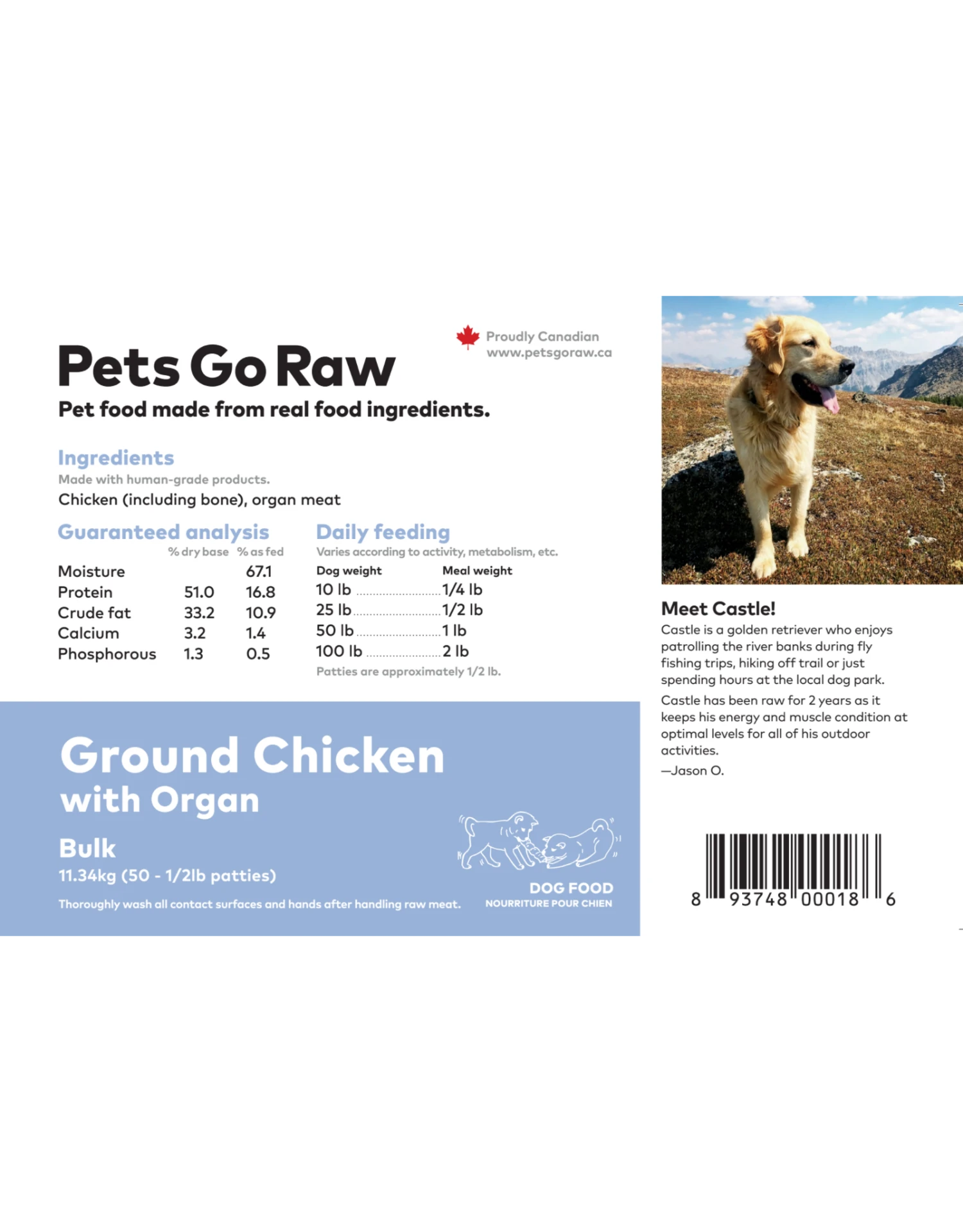 Pets Go Raw Ground Chicken With Organ Meat 25lb Box (appox 50 Patties) 3 Pets Go Raw Ground Chicken With Organ Meat 25lb Box (appox 50 Patties)