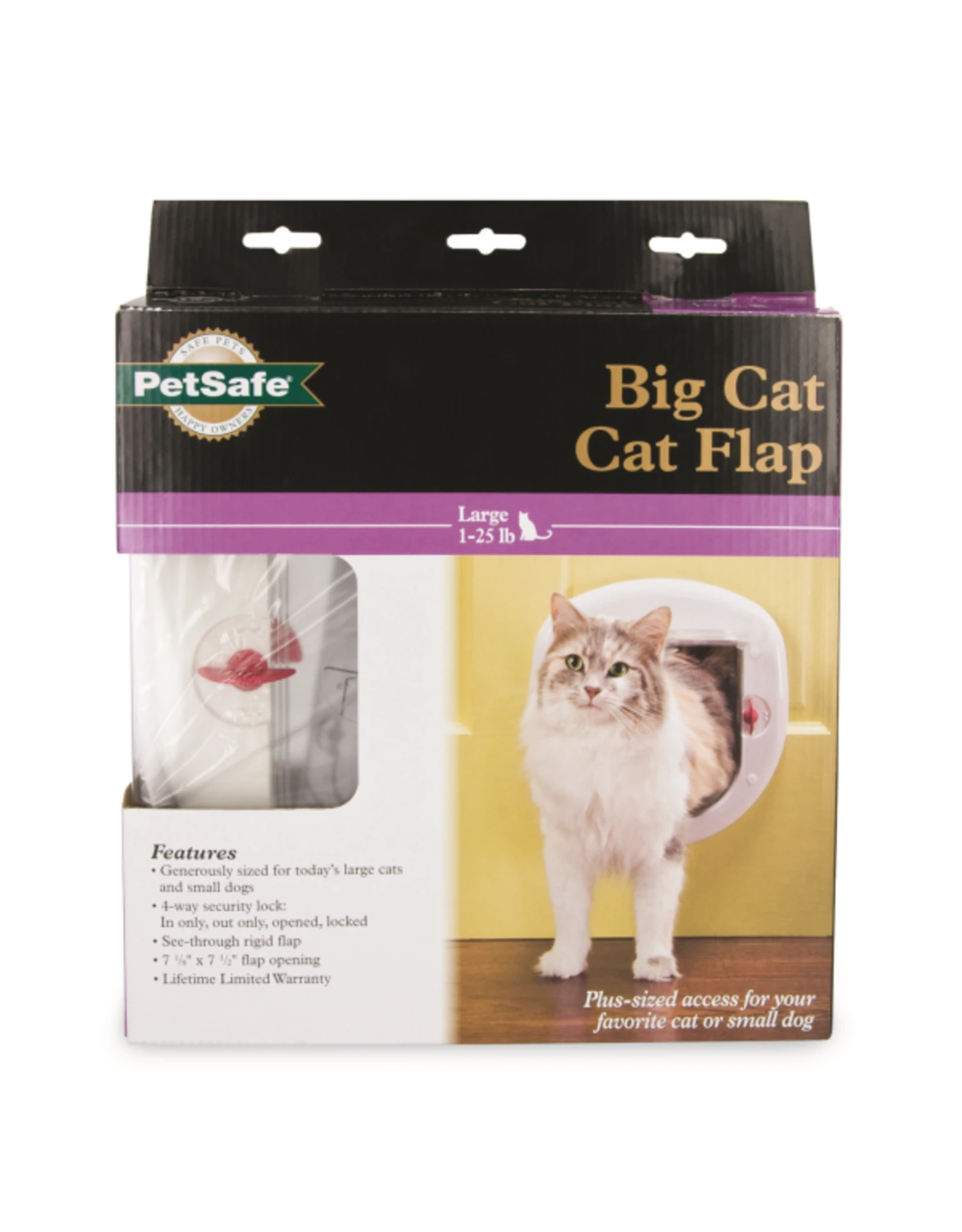 PetSafe Cat Door Big 4-Way Locking White 1-25lbs 3 PetSafe Cat Door Big 4-Way Locking White 1-25lbs