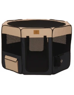 Precision Pet Products Soft Side Play Yard Navy/Tan