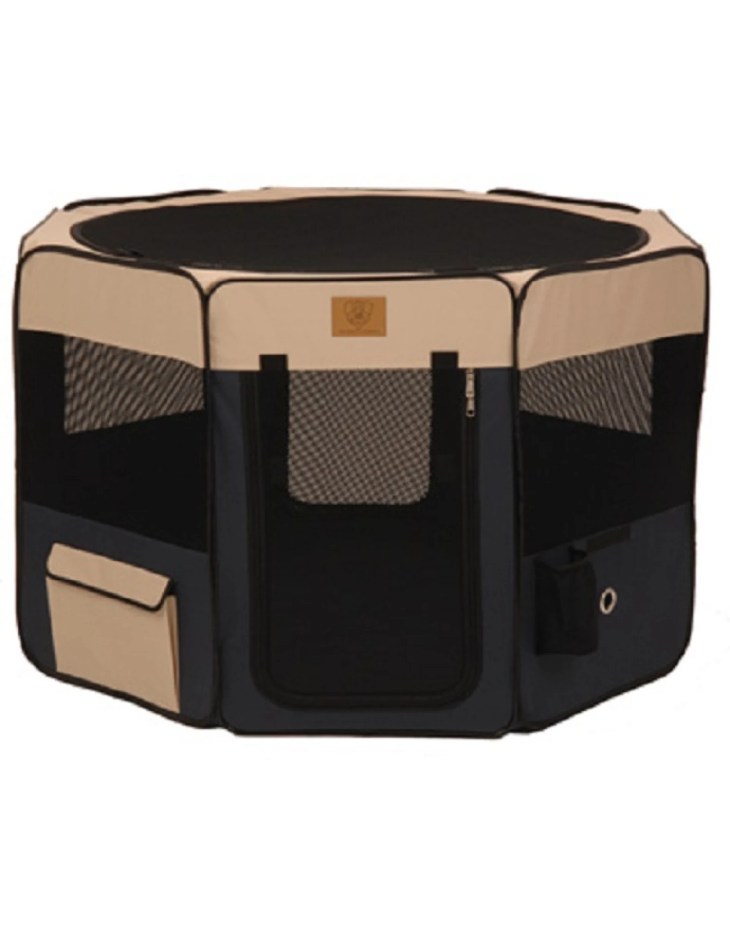 Precision Pet Products Soft Side Play Yard Navy/Tan 3 Precision Pet Products Soft Side Play Yard Navy/Tan