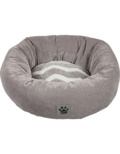 SnooZZy Rustic Zigzag Donut Bed Gry/Wh Zigzag Gry Cord 17 In