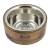 Tall Tails Designer Bowl/Stainless Steel & Wood 6 Cup -Quality Pet Supply Store tall tails designer bowl stainless steel wood 6 cu