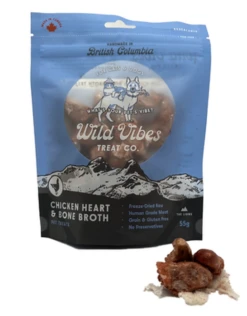 Wild Vibes Treat Co. Chicken Heart & Bone Broth Treats 55g